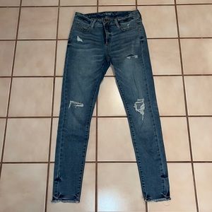 Medium denim ripped skinny jeans